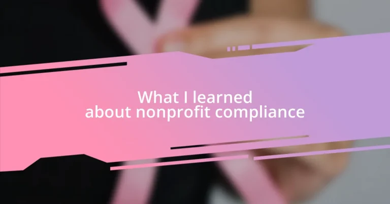 What I learned about nonprofit compliance